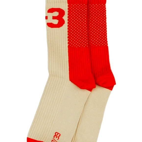 Adidas Y-3 Logo Colorblock Socks - Stone Khaki/Red - Picture 2 of 5